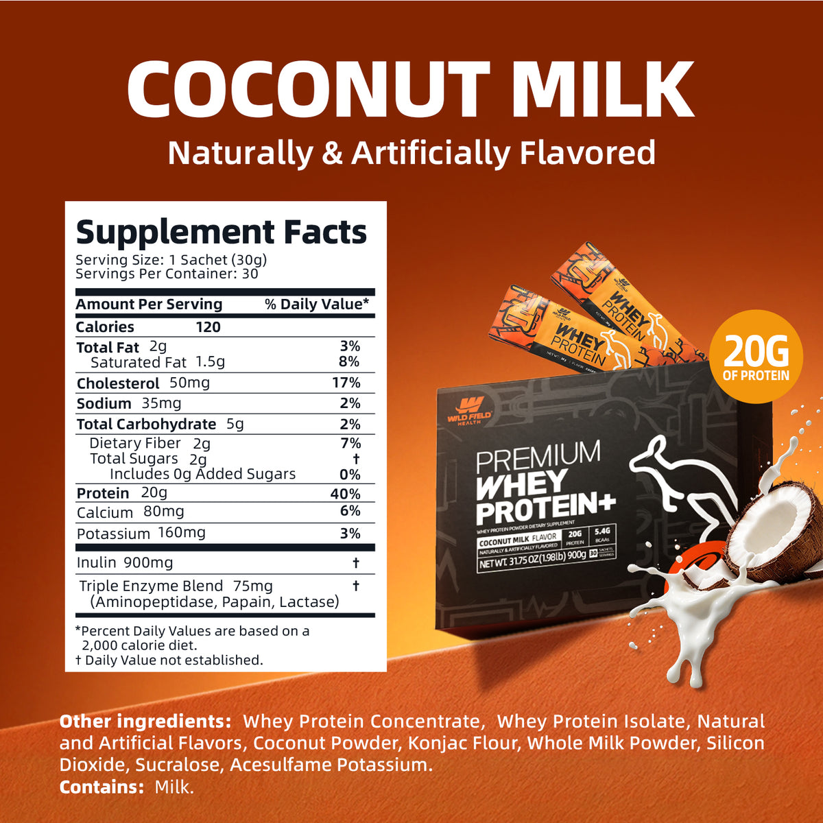 Kangaroo Series | Whey Protein Powder（Coconut Milk Flavor）